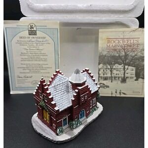1989 Norman Rockwell Hometown Collection The Town Offices by Rhodes ~COA